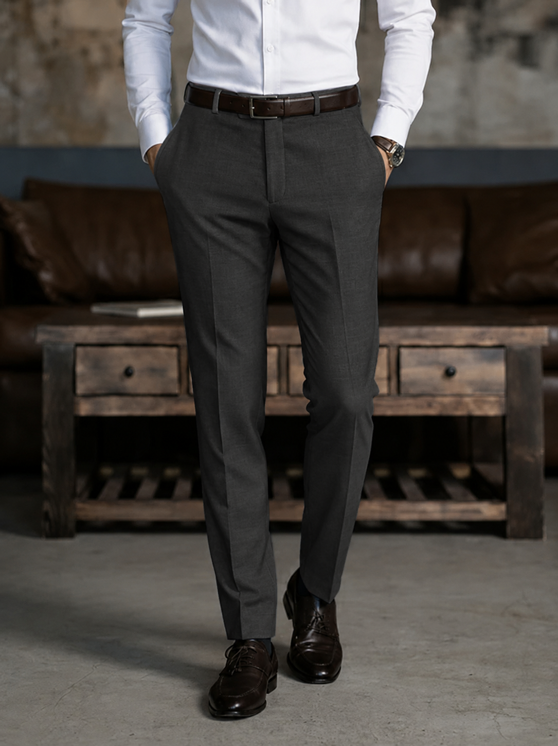 Mens Formal DARK GREY Pant - Ot902