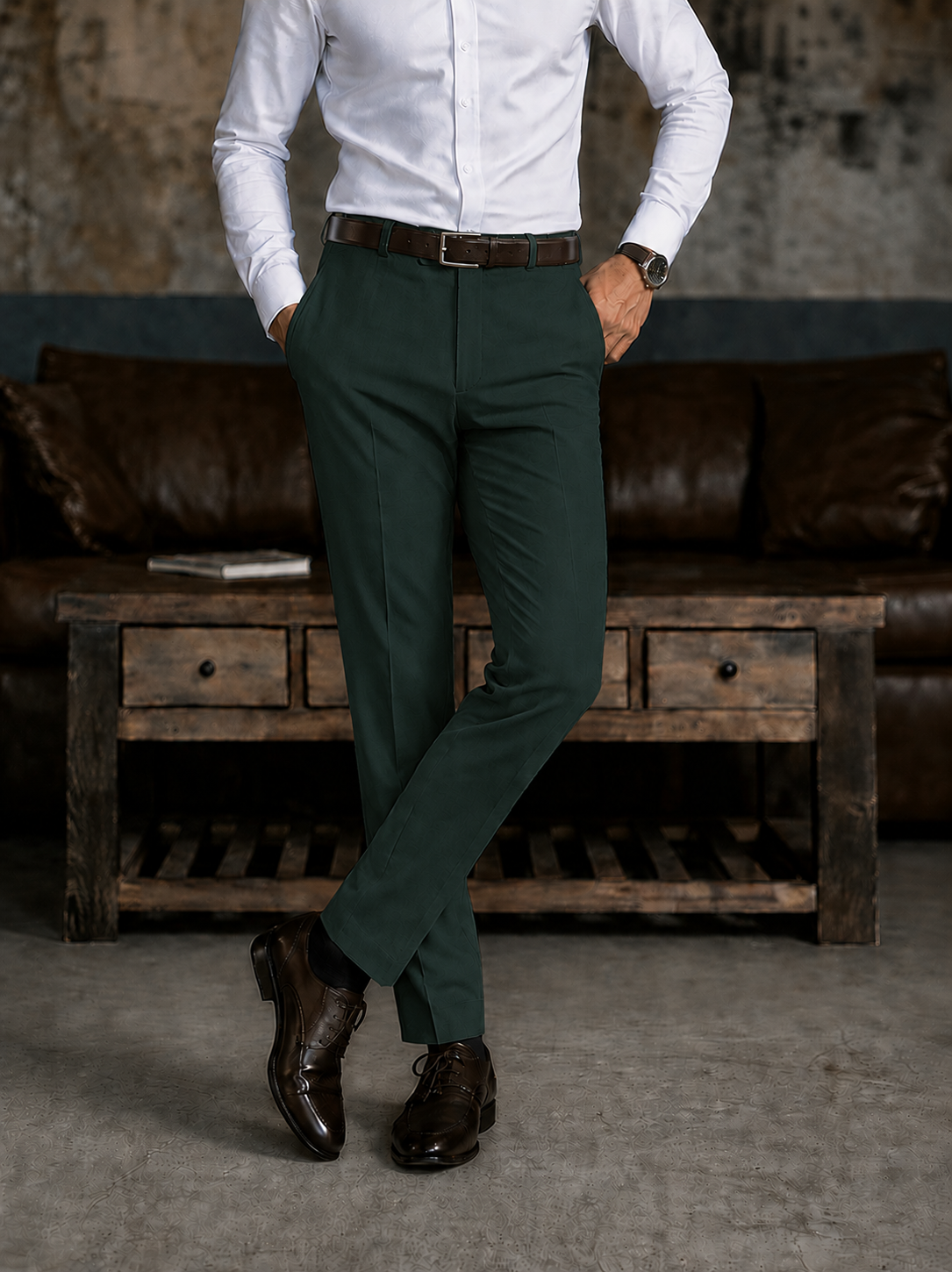 Mens Formal Aqua Green Pant - Ot902