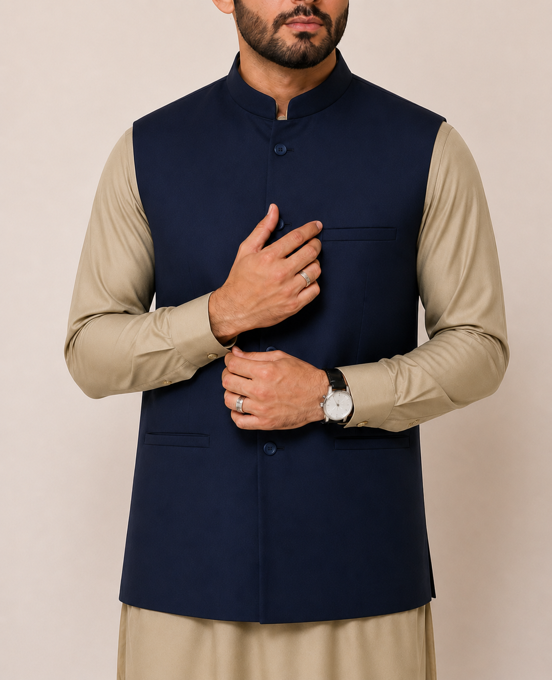 Navy Blue V-Coat OV-701